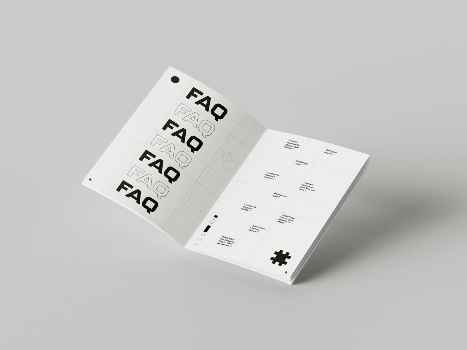 Double page FAQ de la brochure Offset