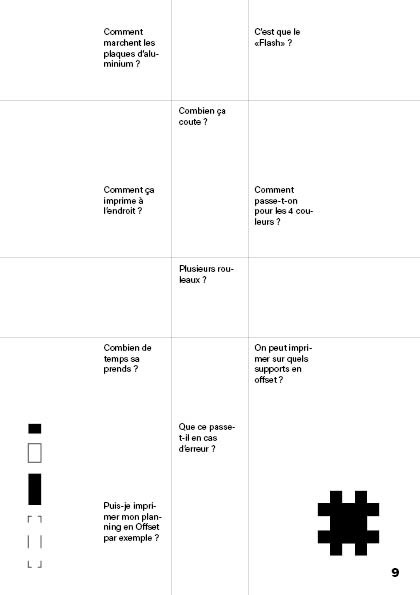 Page 9 : FAQ, questions